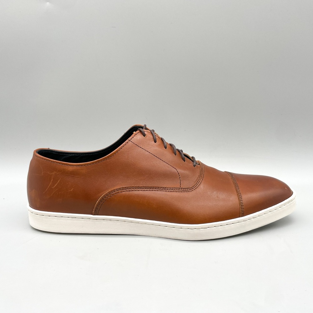 Allen Edmonds Mens 8 E Park Avenue Cap Toe Oxford Sneakers Tan Leather Preppy